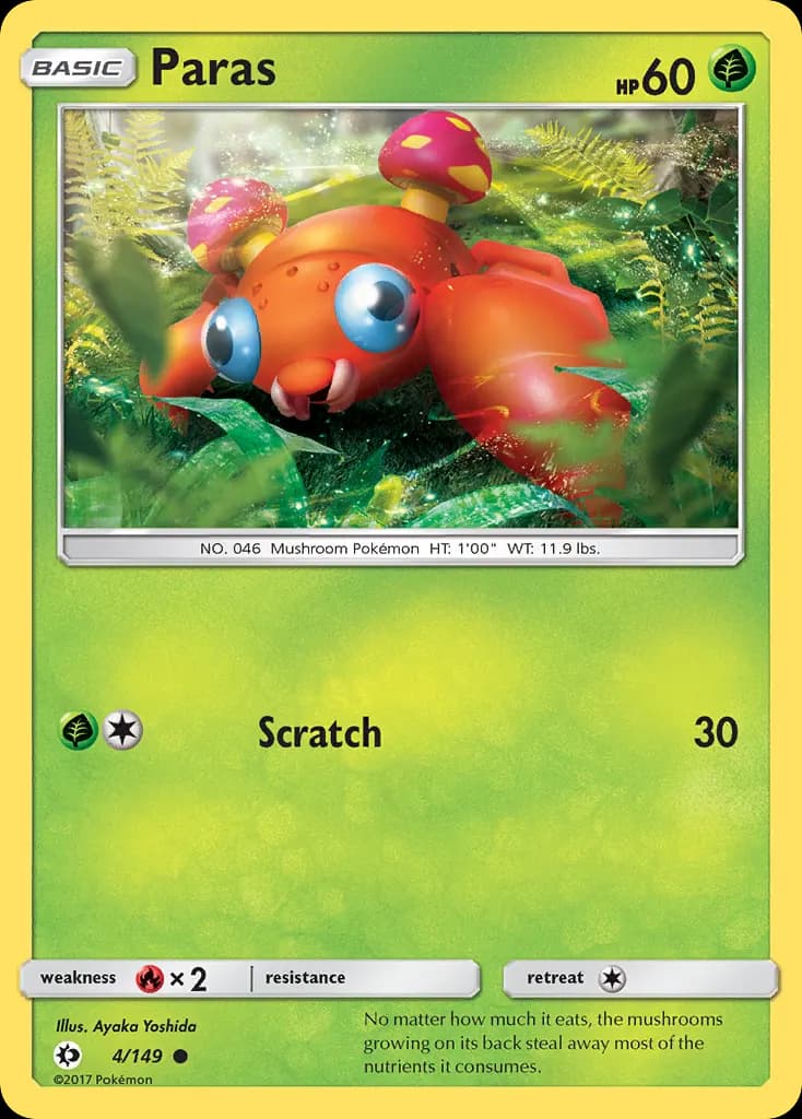 Paras — Sun & Moon 4 Pokémon card