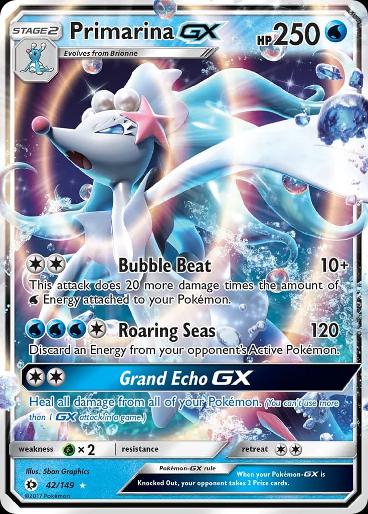 Primarina-GX — Sun & Moon 42 Pokémon card