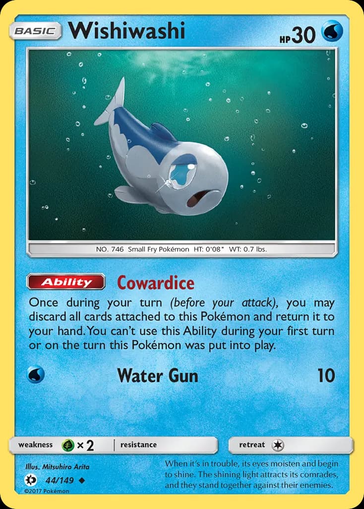 Wishiwashi — Sun & Moon 44 Pokémon card