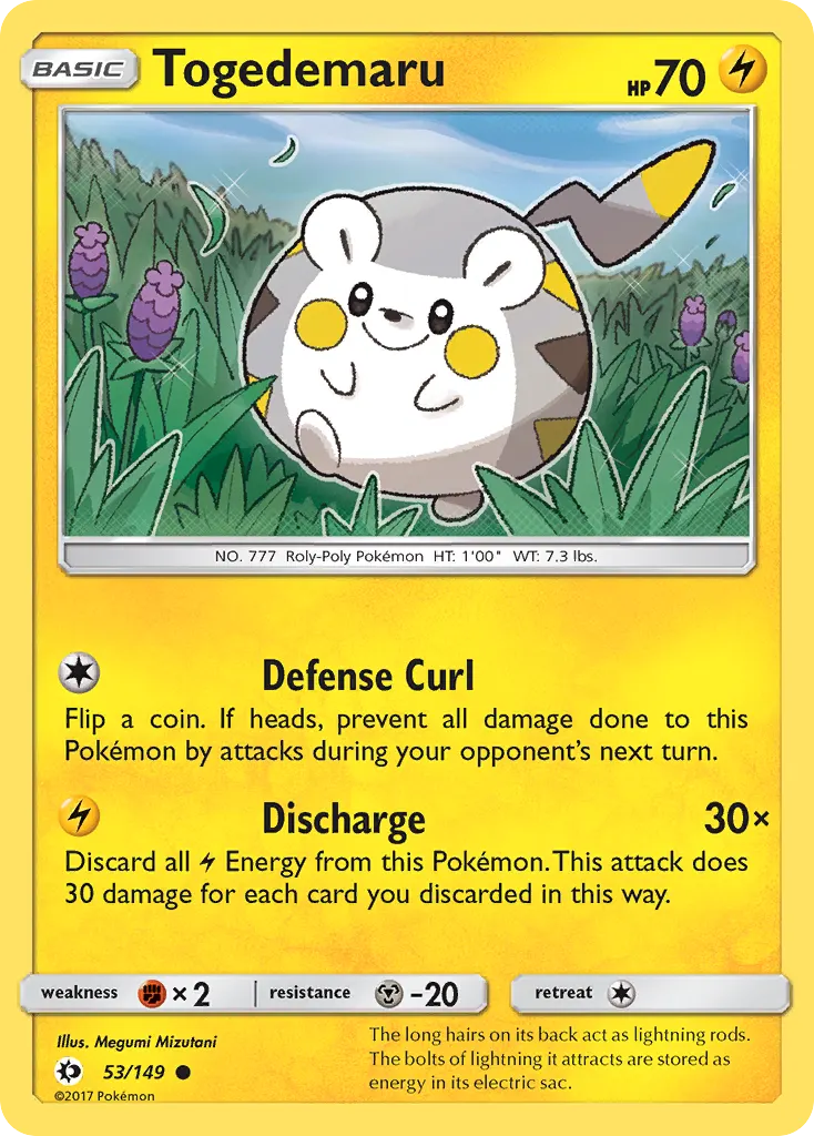 Togedemaru — Sun & Moon 53 Pokémon card