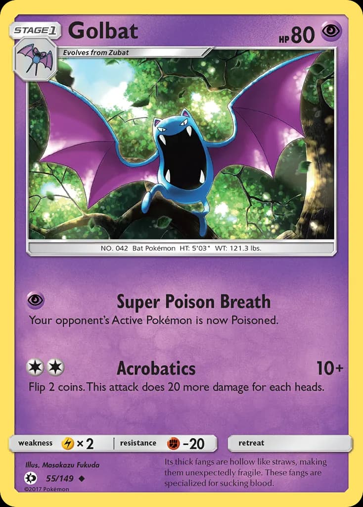 Golbat — Sun & Moon 55 Pokémon card
