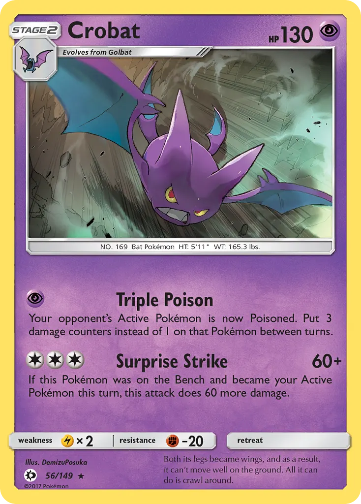 Crobat — Sun & Moon 56 Pokémon card