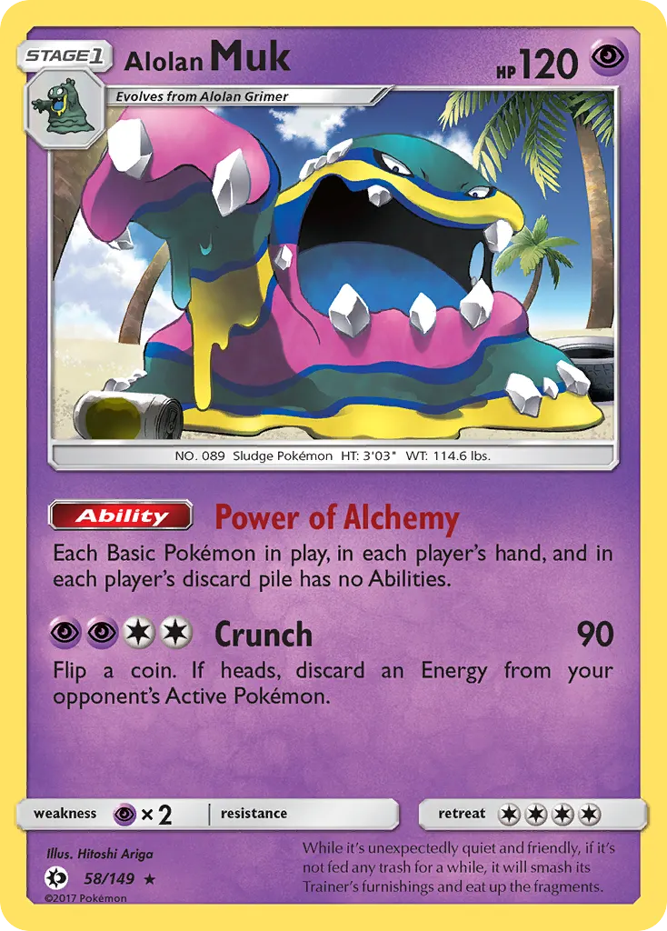 Alolan Muk — Sun & Moon 58 Pokémon card
