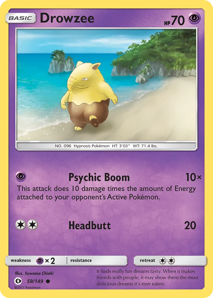 Drowzee — Sun & Moon 59 Pokémon card