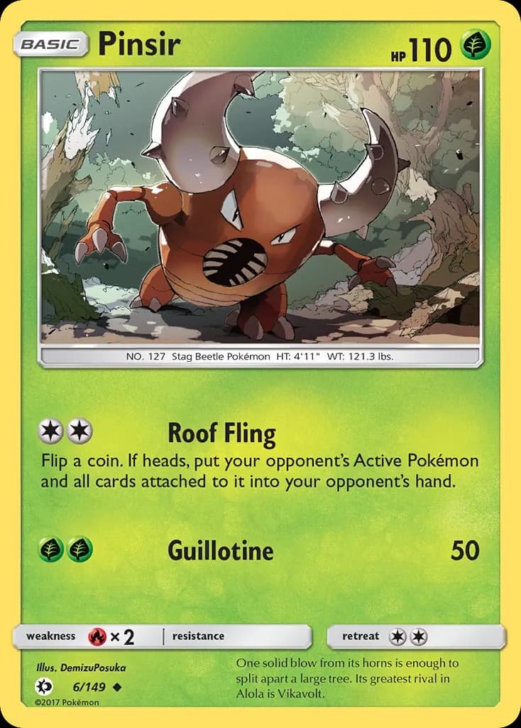 Pinsir — Sun & Moon 6 Pokémon card
