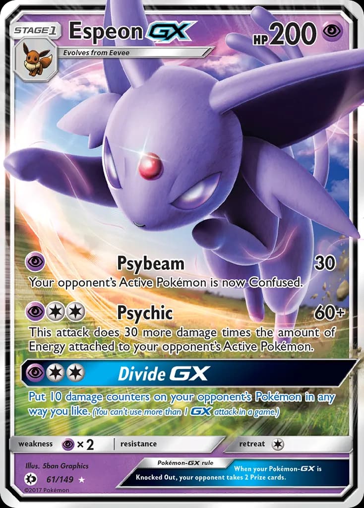 Espeon-GX — Sun & Moon 61 Pokémon card