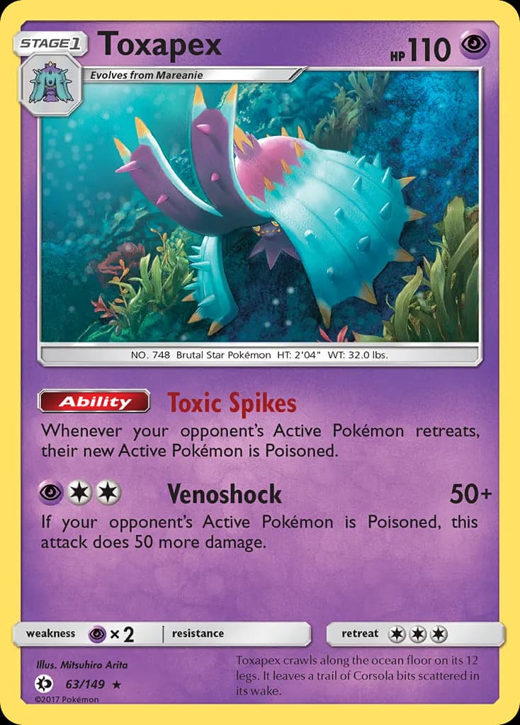 Toxapex — Sun & Moon 63 Pokémon card