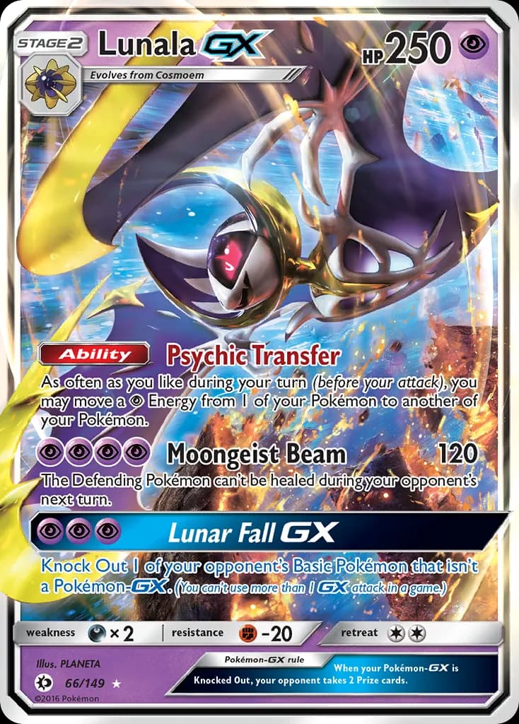 Lunala-GX — Sun & Moon 66 Pokémon card