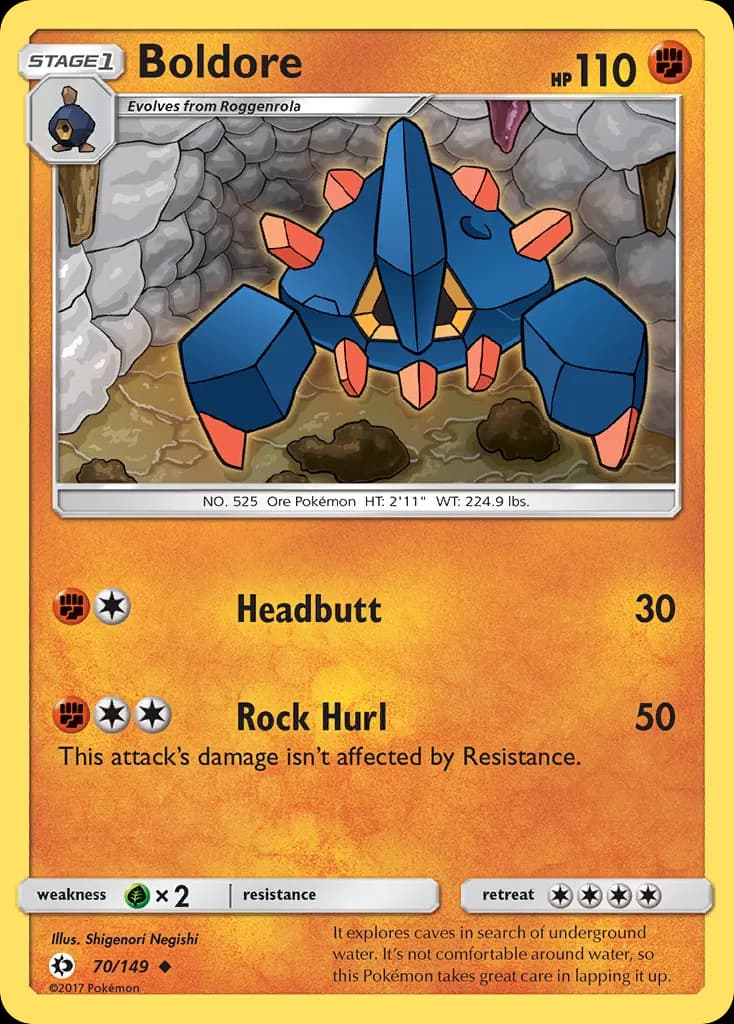 Boldore — Sun & Moon 70 Pokémon card