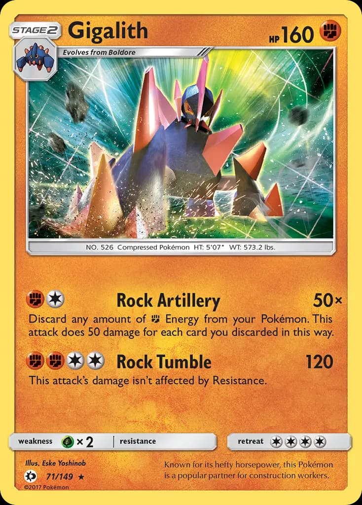 Gigalith — Sun & Moon 71 Pokémon card