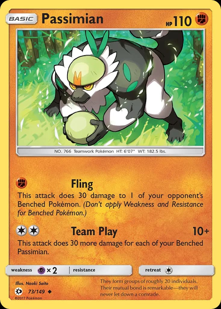 Passimian — Sun & Moon 73 Pokémon card