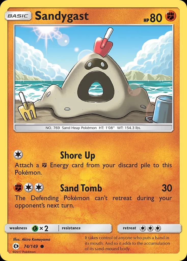 Sandygast — Sun & Moon 74 Pokémon card