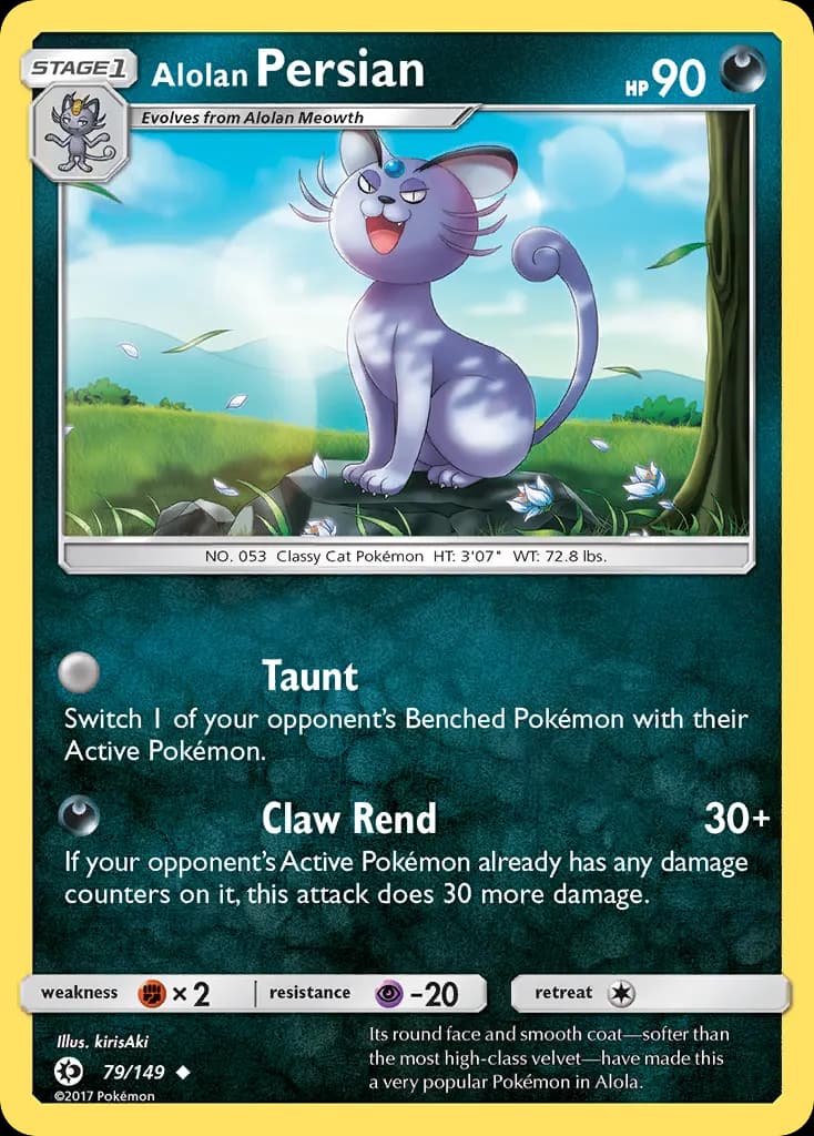Alolan Persian — Sun & Moon 79 Pokémon card