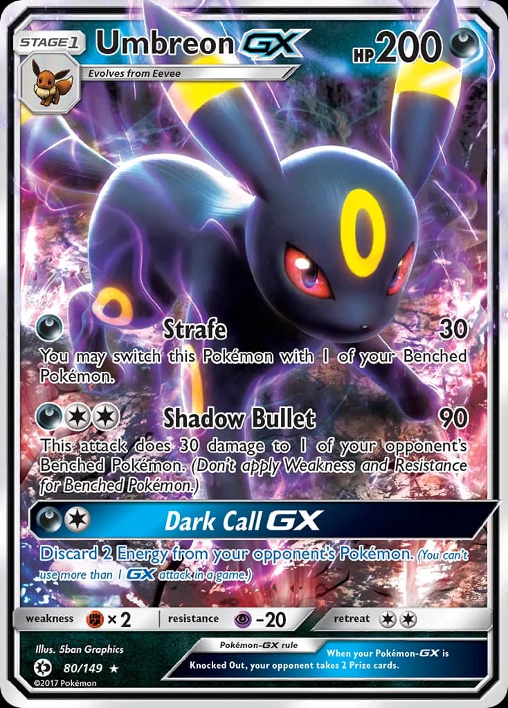 Umbreon-GX — Sun & Moon 80 Pokémon card