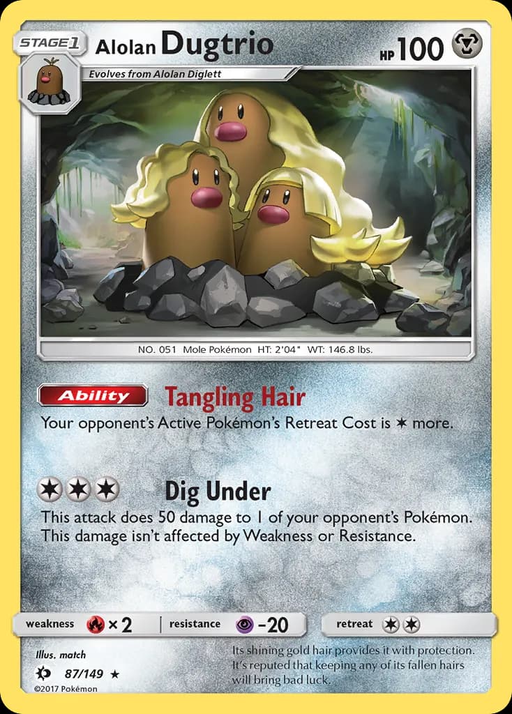 Alolan Dugtrio — Sun & Moon 87 Pokémon card