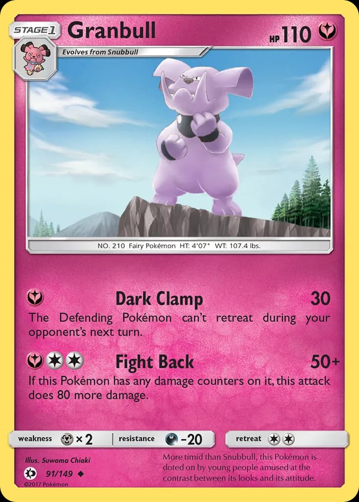 Granbull — Sun & Moon 91 Pokémon card