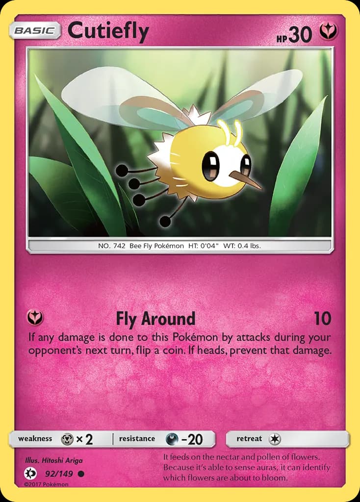 Cutiefly — Sun & Moon 92 Pokémon card