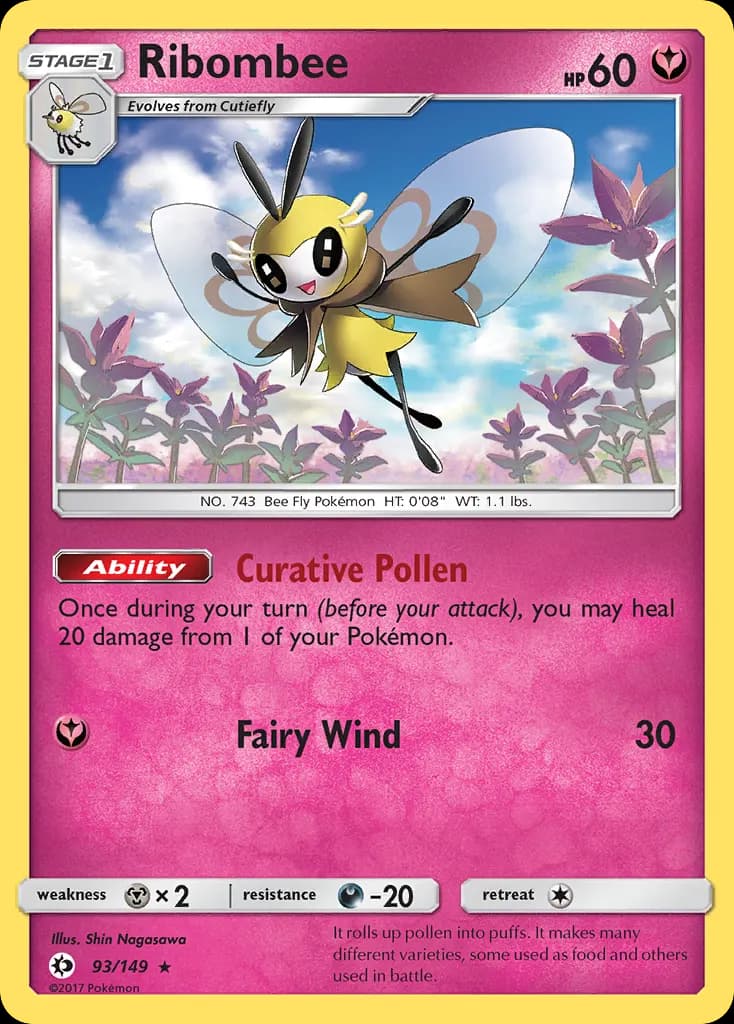 Ribombee — Sun & Moon 93 Pokémon card