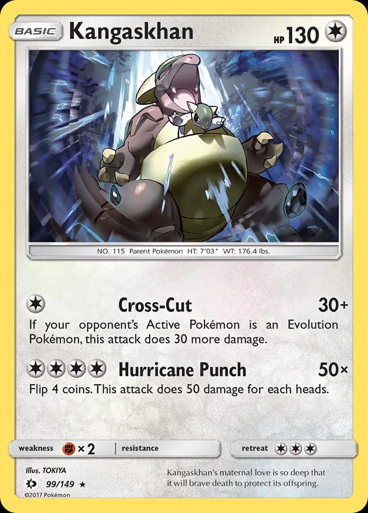 Kangaskhan — Sun & Moon 99 Pokémon card