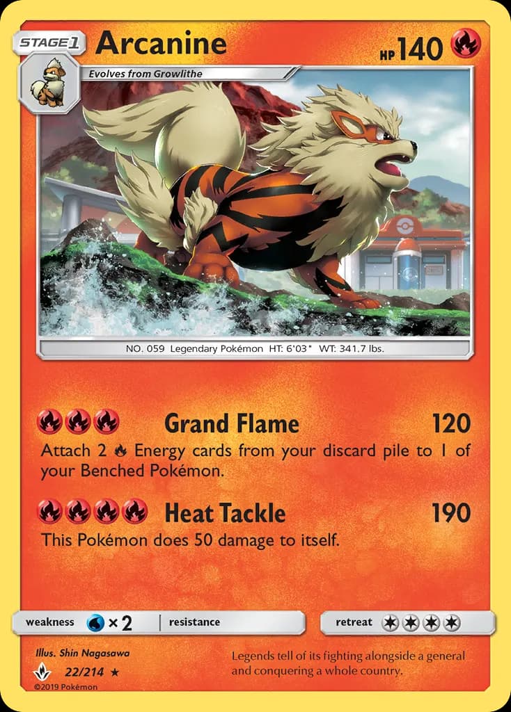 Arcanine — Unbroken Bonds 22 Pokémon card
