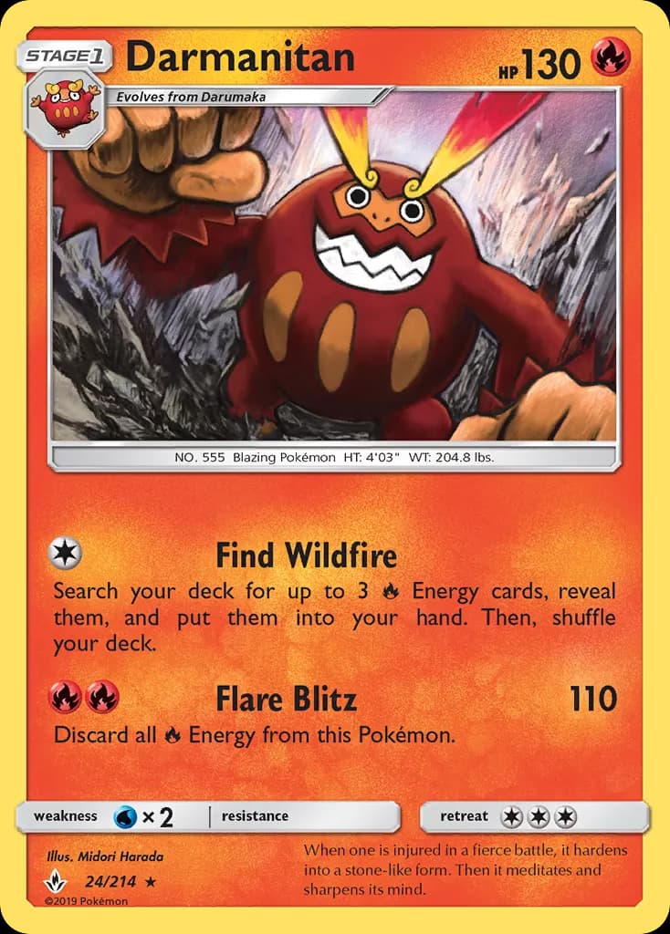 Darmanitan — Unbroken Bonds 24 Pokémon card
