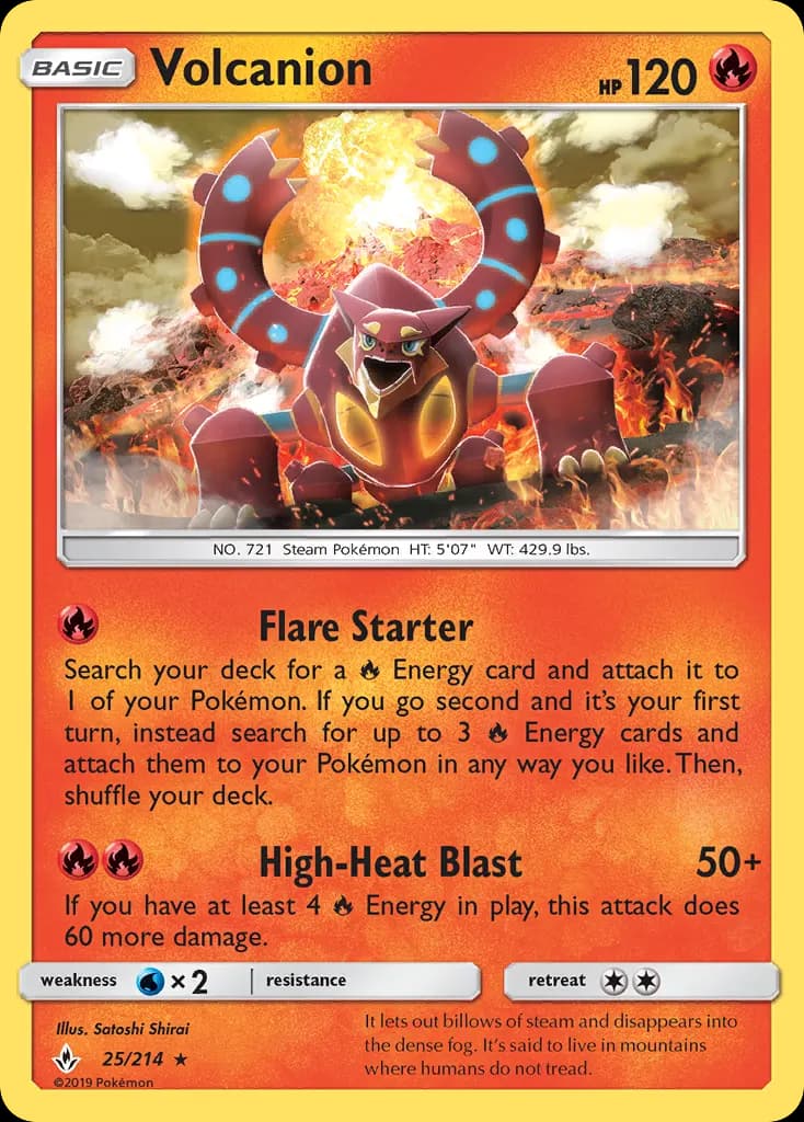 Volcanion — Unbroken Bonds 25 Pokémon card