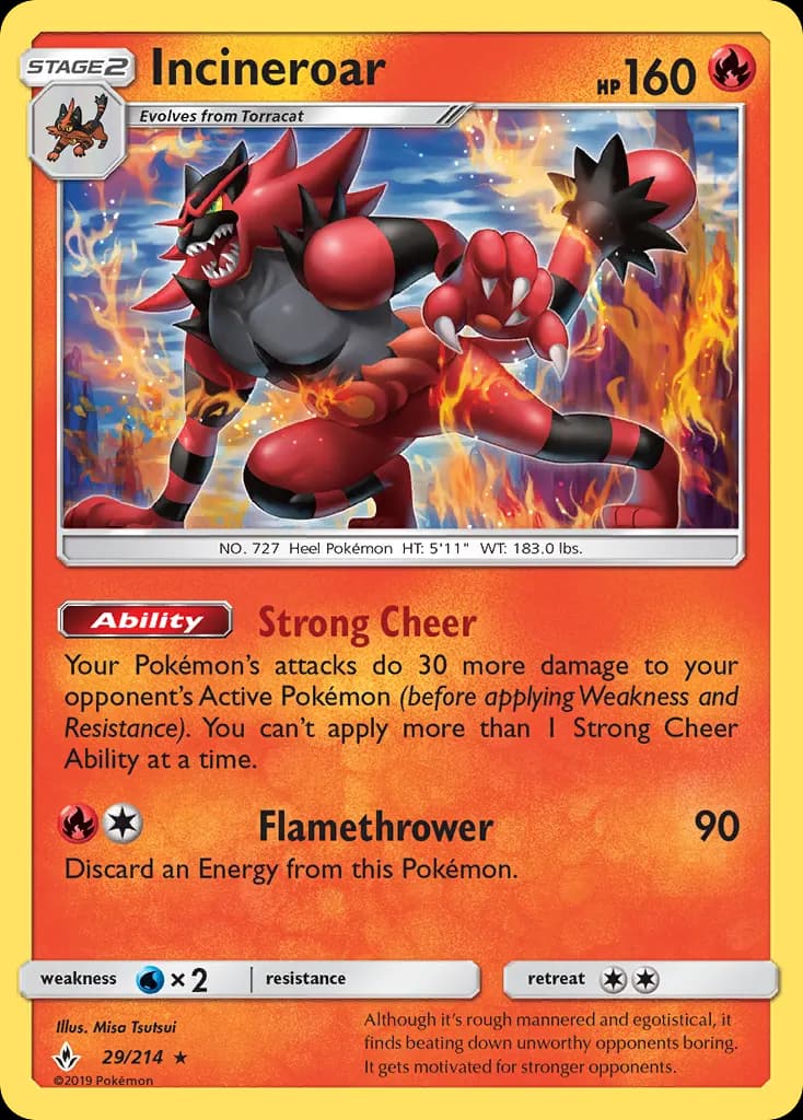 Incineroar — Unbroken Bonds 29 Pokémon card