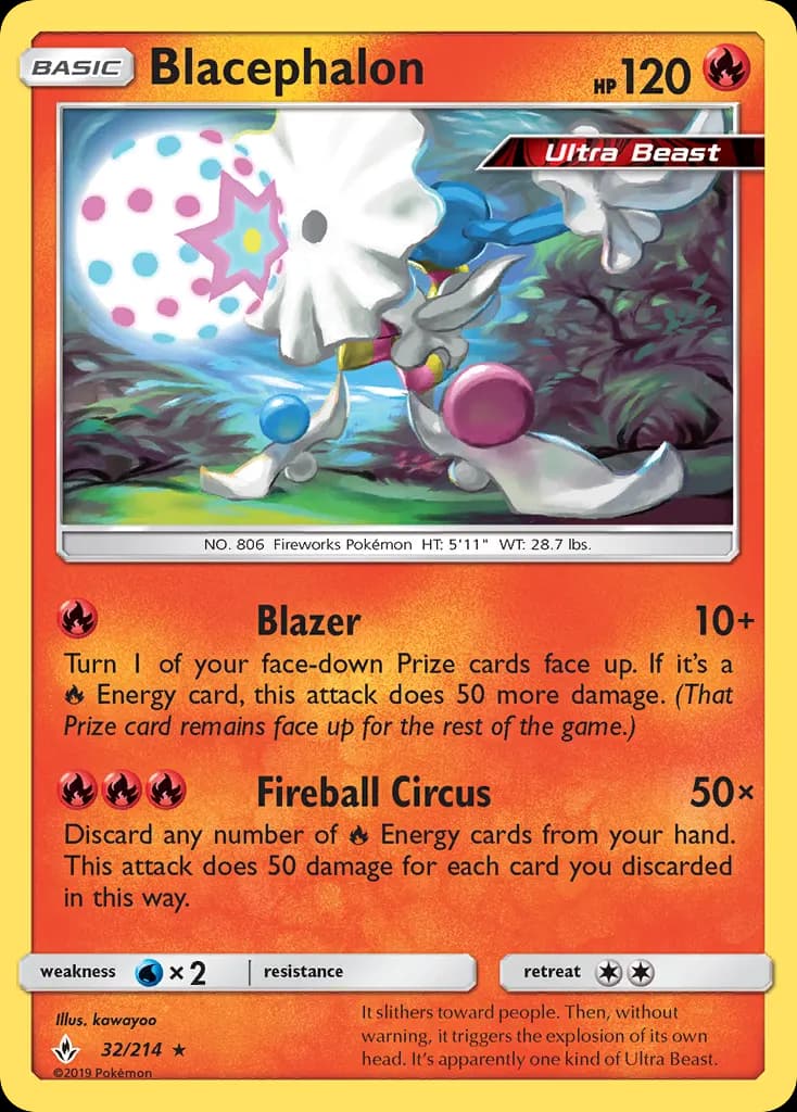Blacephalon — Unbroken Bonds 32 Pokémon card