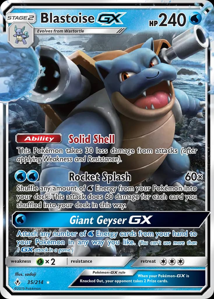 Blastoise-GX — Unbroken Bonds 35 Pokémon card
