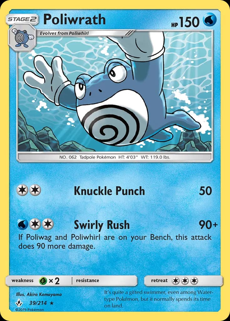 Poliwrath — Unbroken Bonds 39 Pokémon card