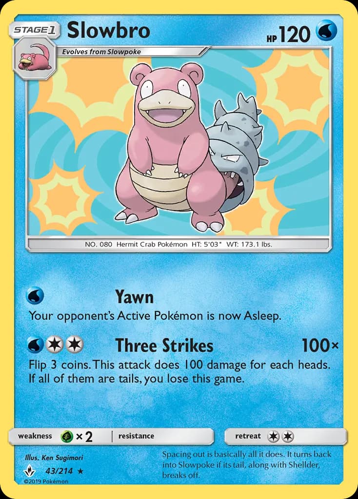 Slowbro — Unbroken Bonds 43 Pokémon card