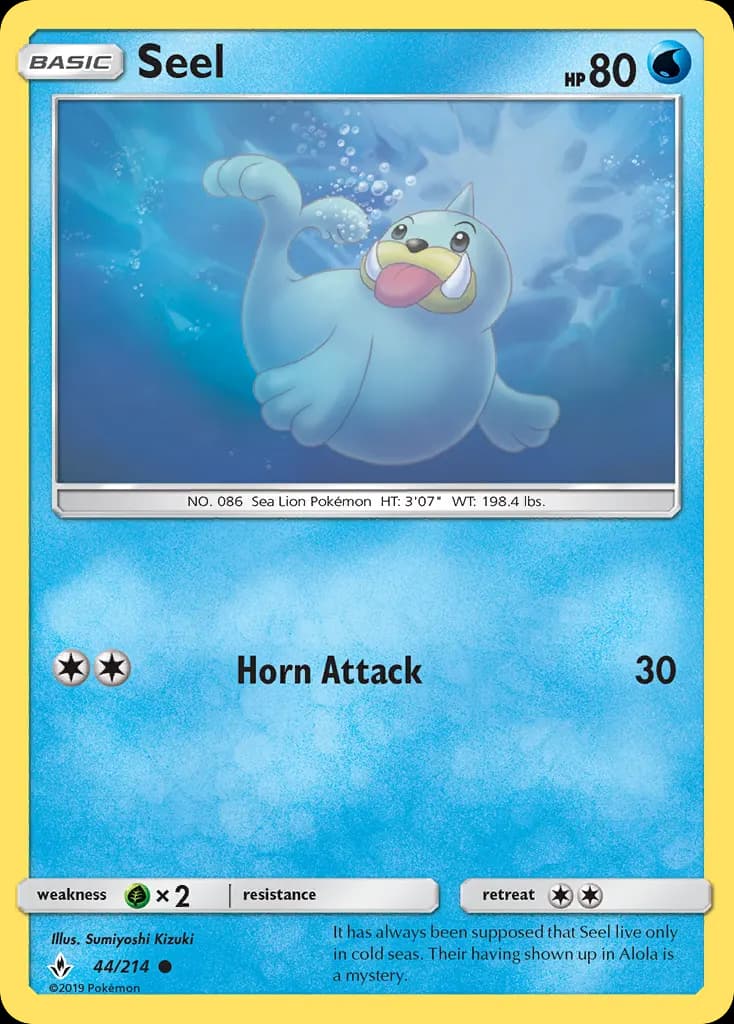 Seel — Unbroken Bonds 44 Pokémon card