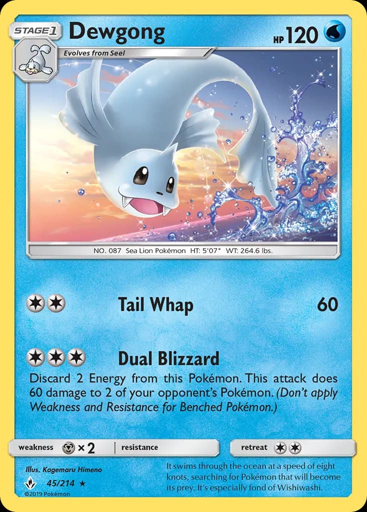 Dewgong — Unbroken Bonds 45 Pokémon card