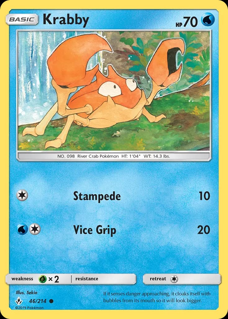 Krabby — Unbroken Bonds 46 Pokémon card