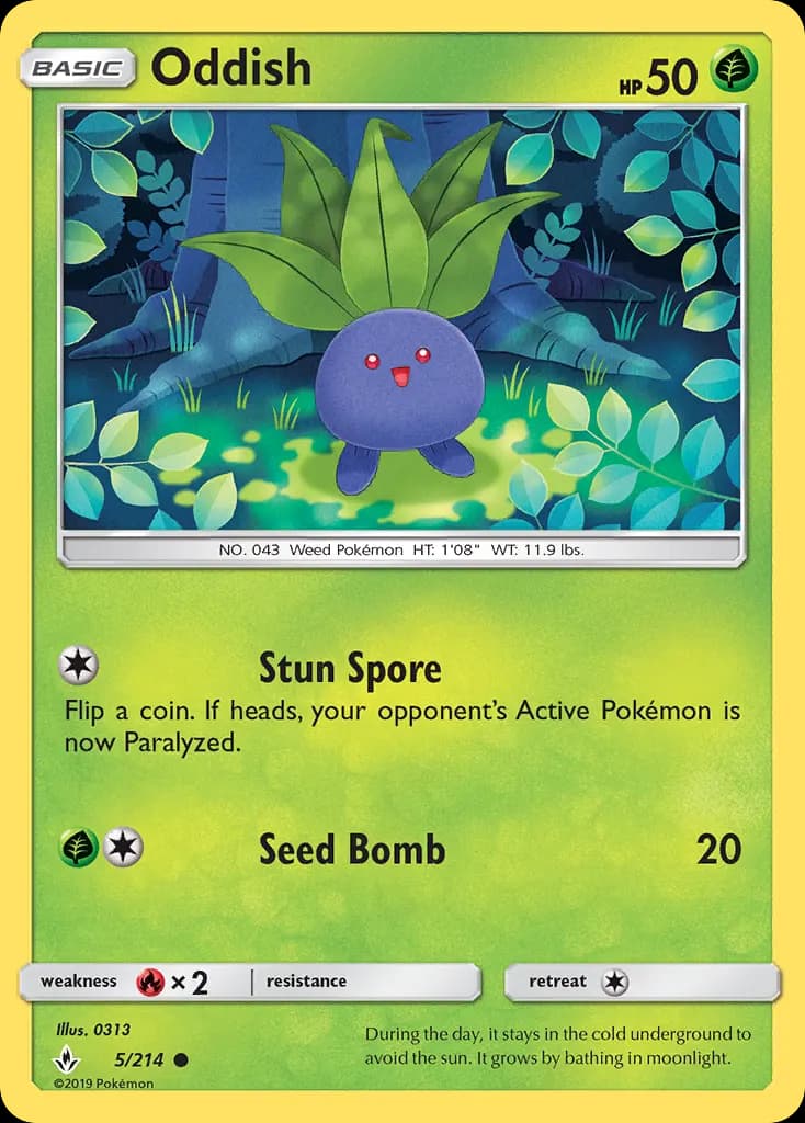 Oddish — Unbroken Bonds 5 Pokémon card