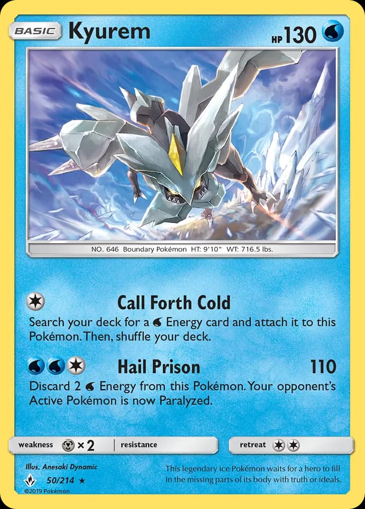 Kyurem — Unbroken Bonds 50 Pokémon card