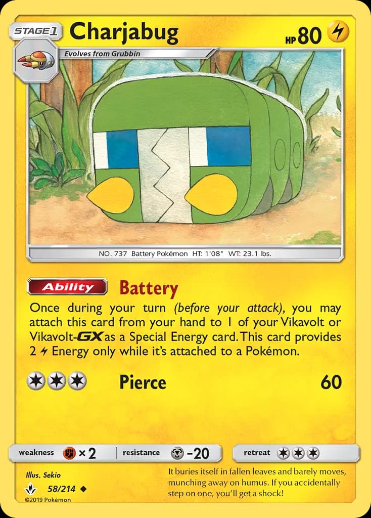Charjabug — Unbroken Bonds 58 Pokémon card