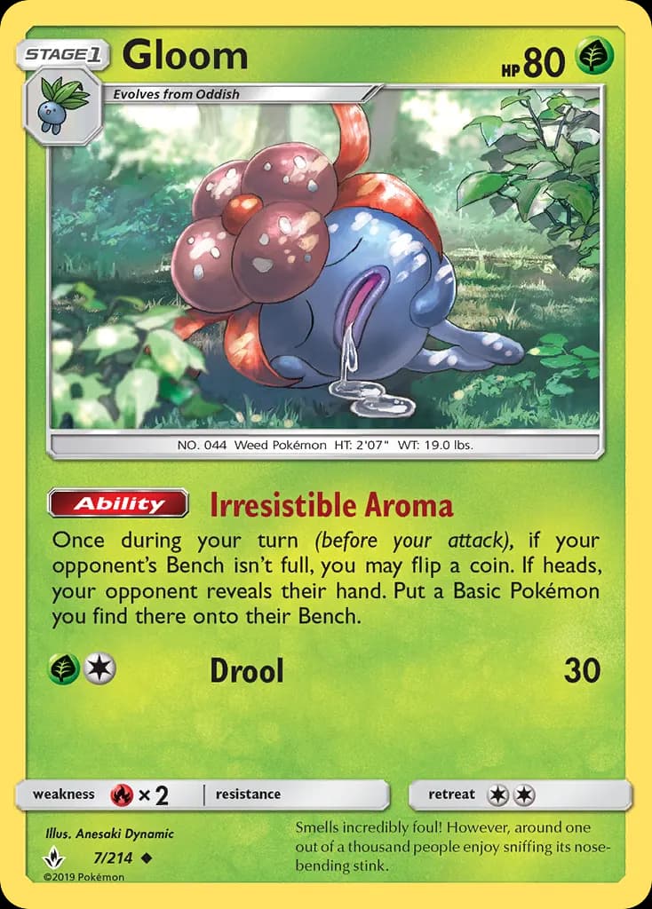 Gloom — Unbroken Bonds 7 Pokémon card