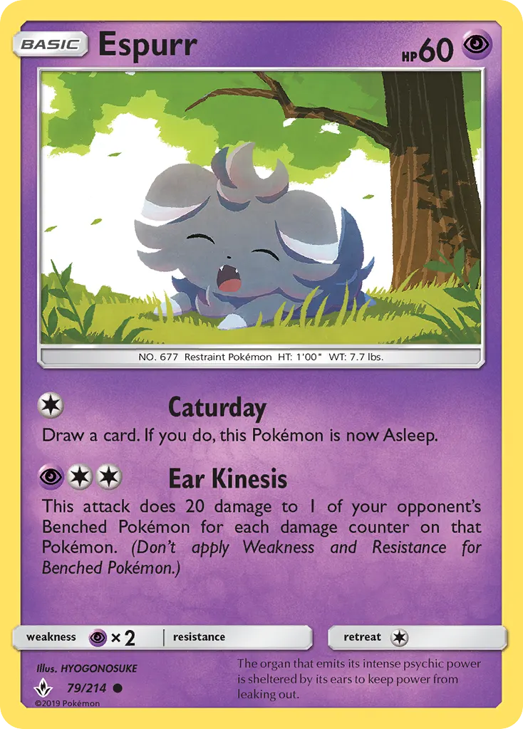 Espurr — Unbroken Bonds 79 Pokémon card