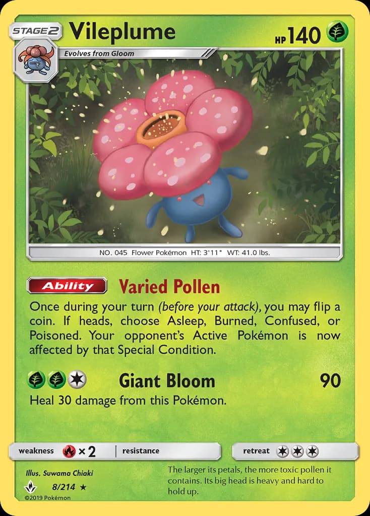 Vileplume — Unbroken Bonds 8 Pokémon card