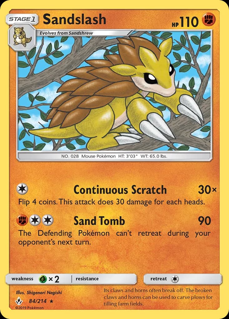 Sandslash — Unbroken Bonds 84 Pokémon card