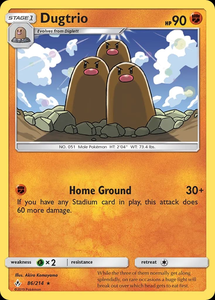 Dugtrio — Unbroken Bonds 86 Pokémon card