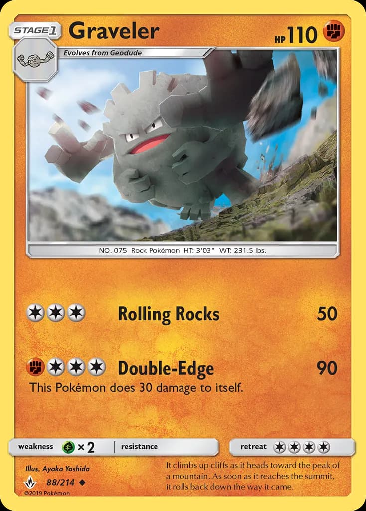 Graveler — Unbroken Bonds 88 Pokémon card