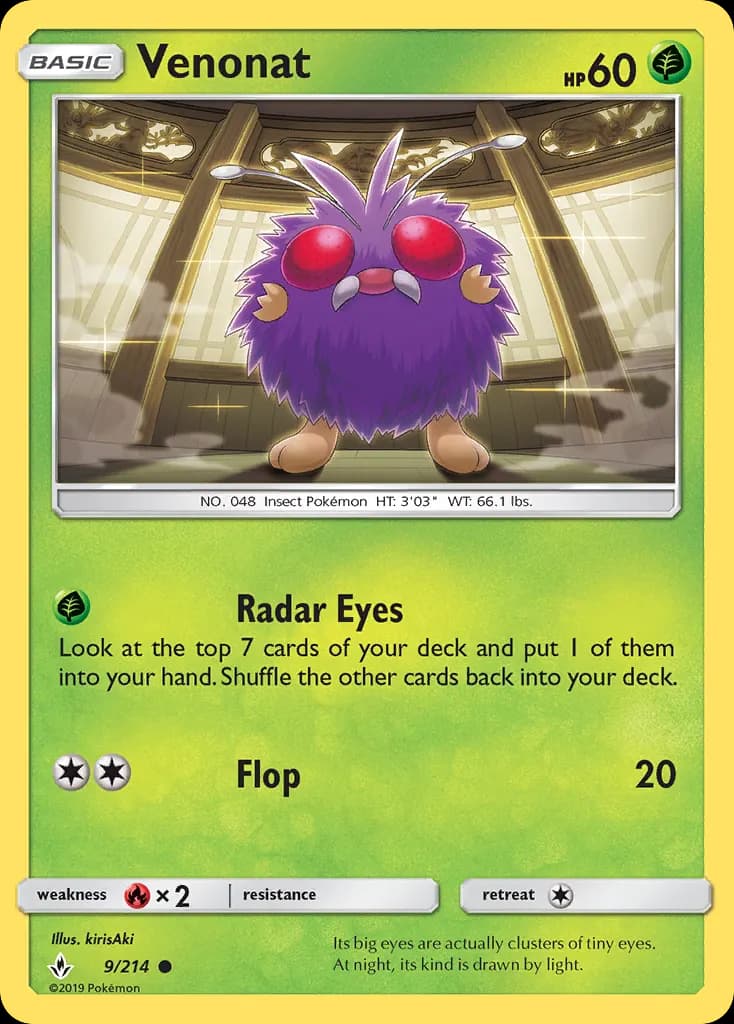Venonat — Unbroken Bonds 9 Pokémon card