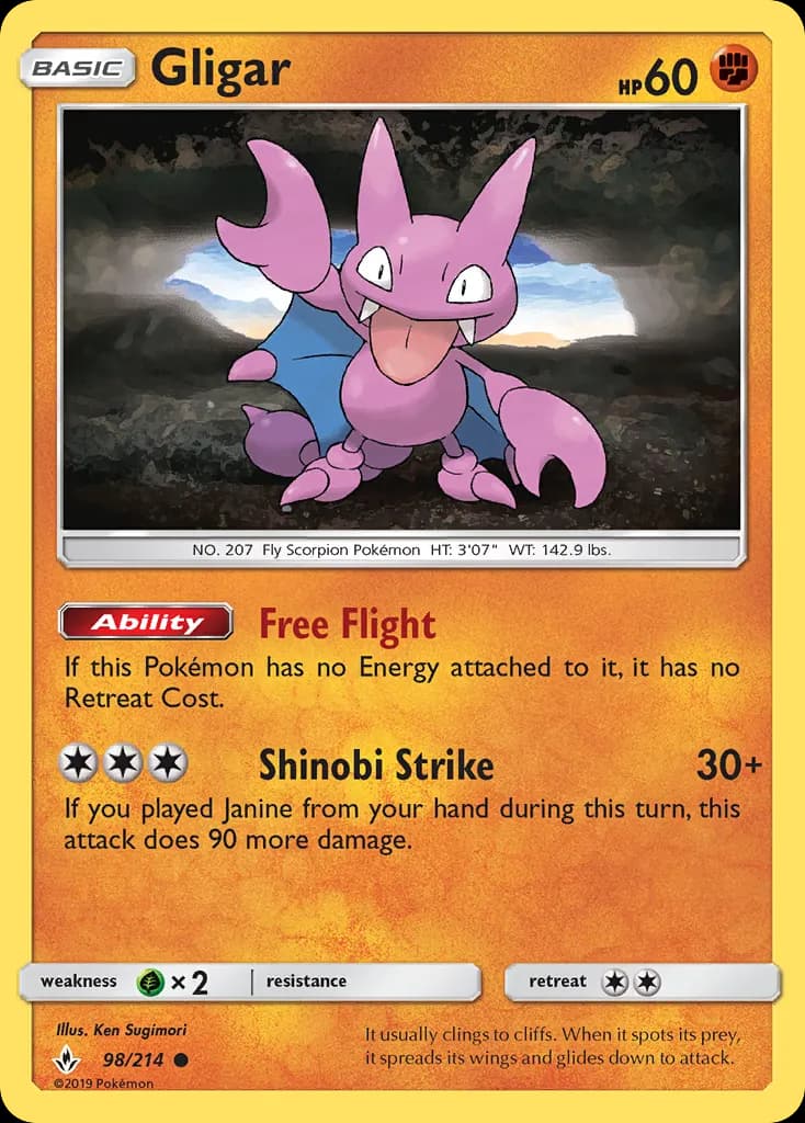 Gligar — Unbroken Bonds 98 Pokémon card