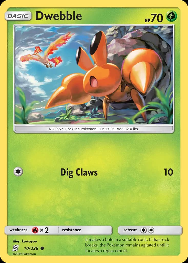 Dwebble — Unified Minds 10 Pokémon card