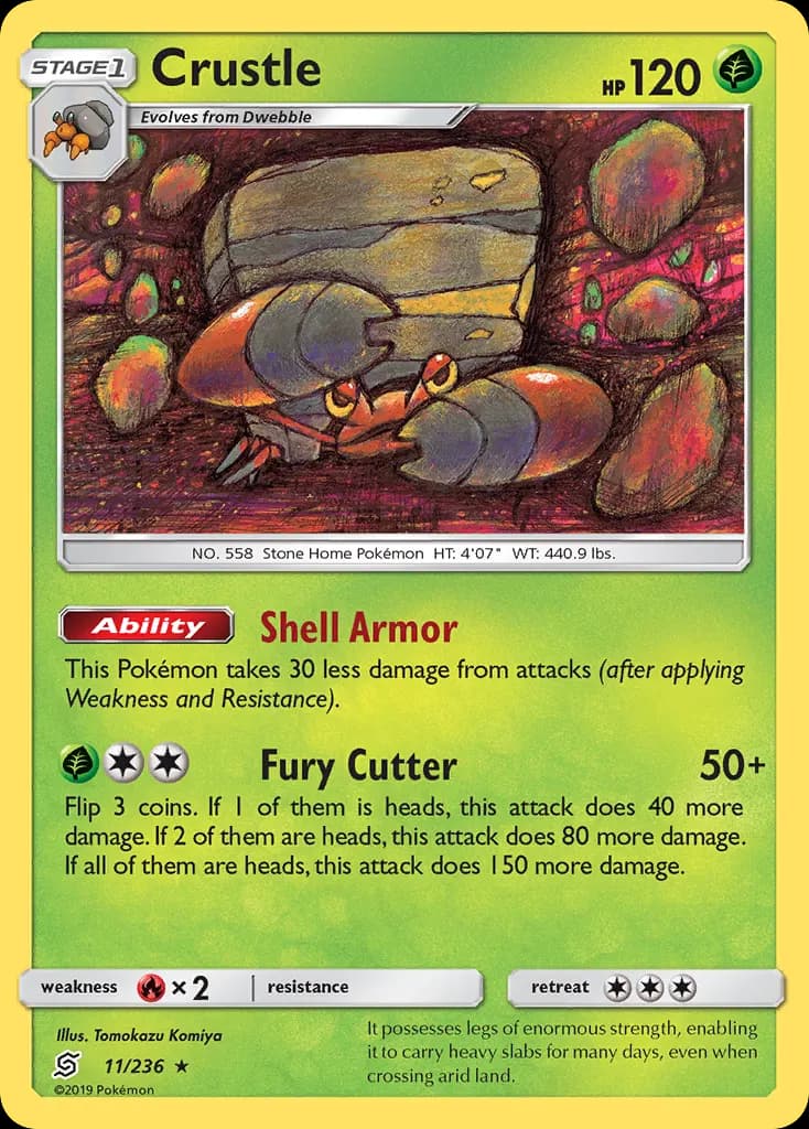 Crustle — Unified Minds 11 Pokémon card
