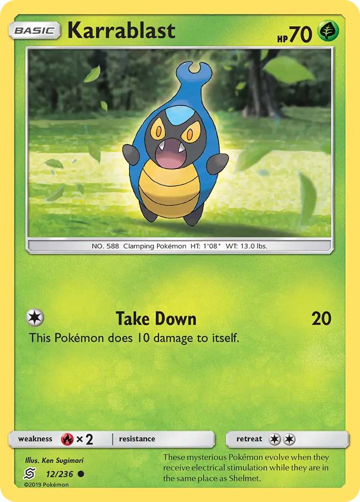 Karrablast — Unified Minds 12 Pokémon card