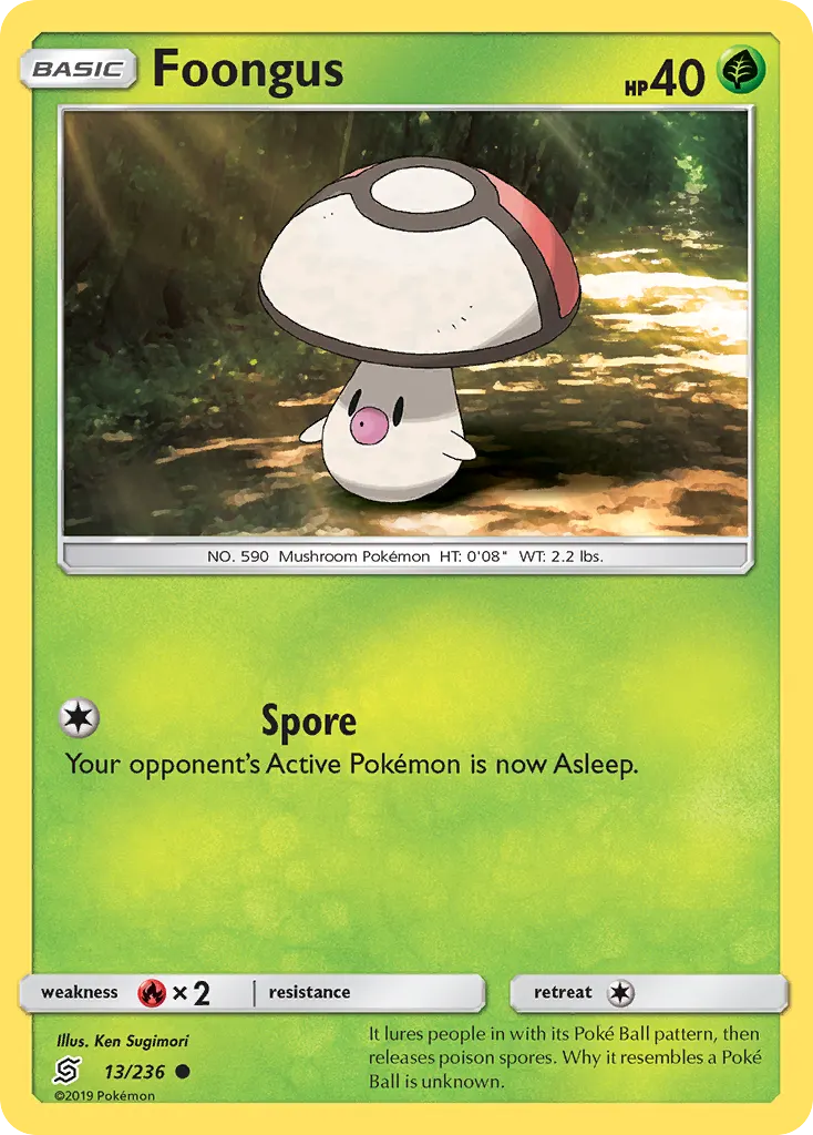 Foongus — Unified Minds 13 Pokémon card