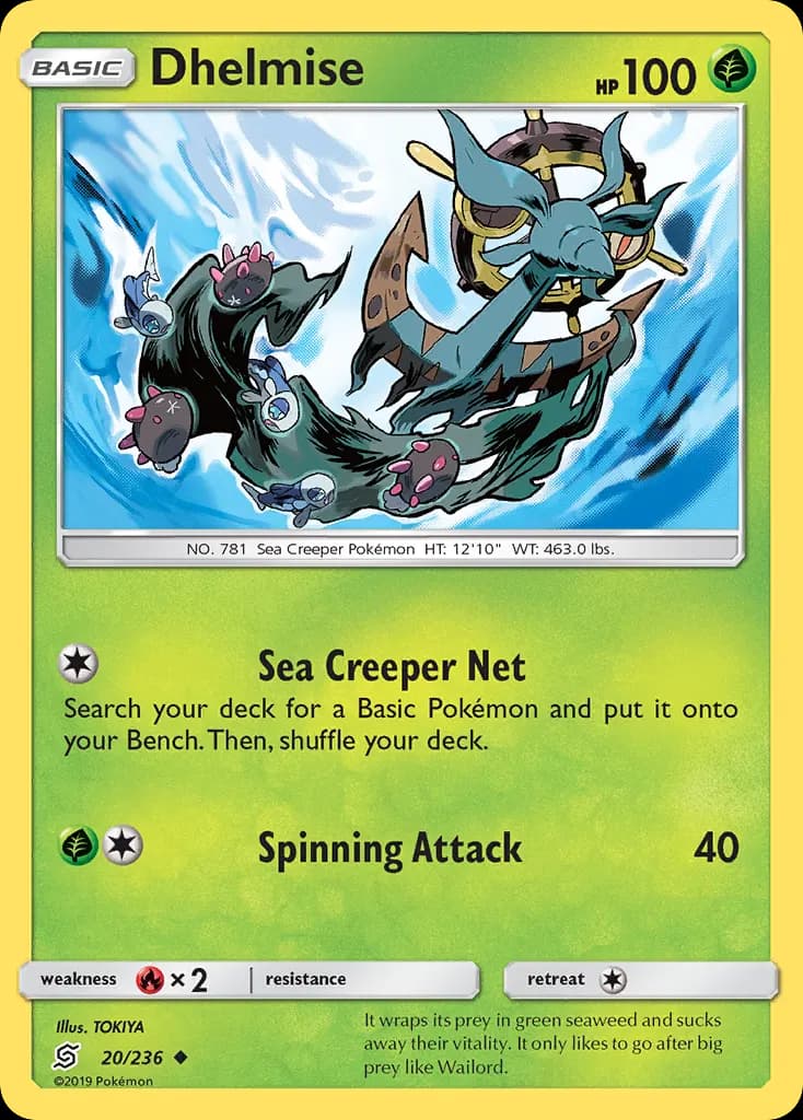 Dhelmise — Unified Minds 20 Pokémon card